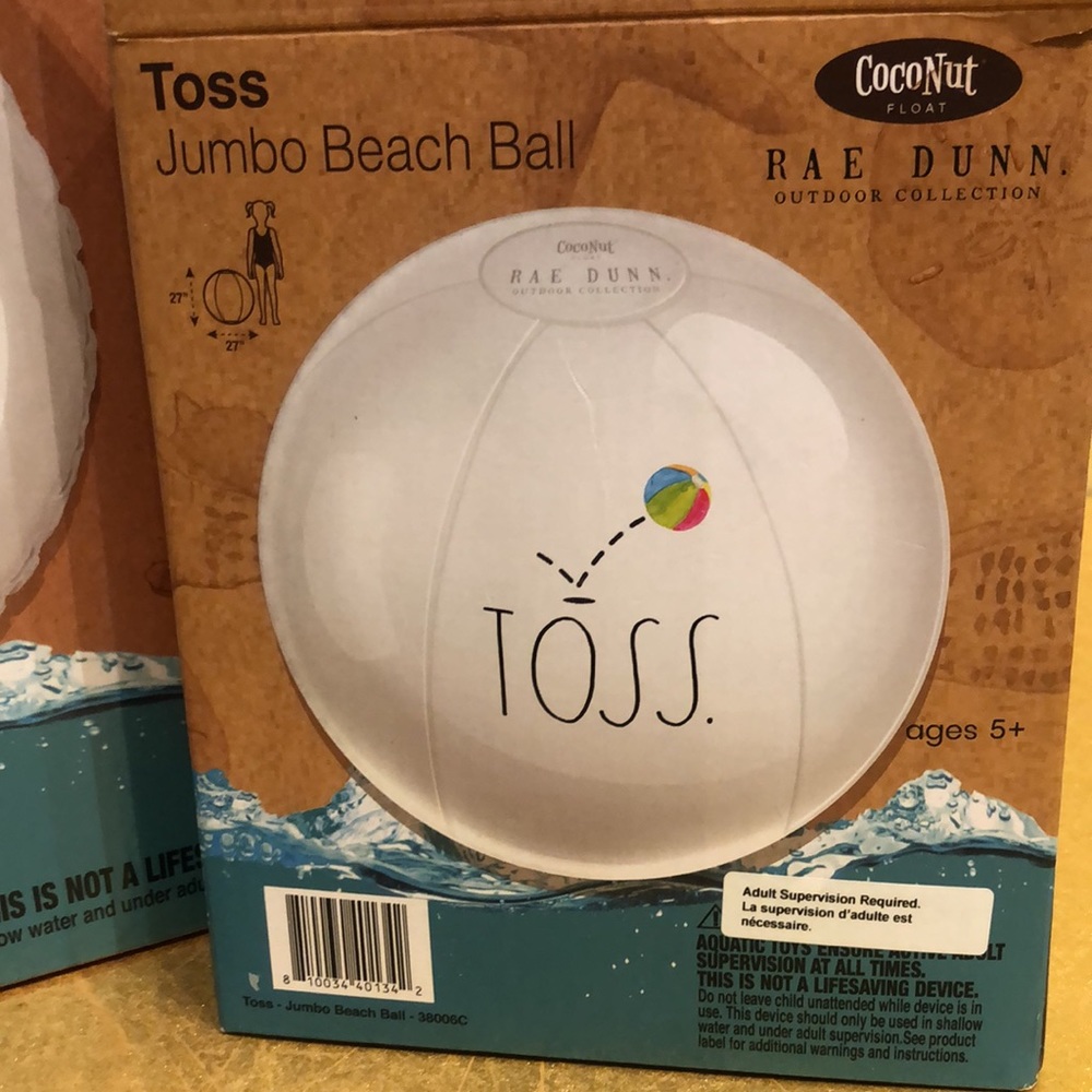 RAE DUNN RING FLOAT AND BEACH BALL. Swimming pool fun items. - Picture 2 of 8